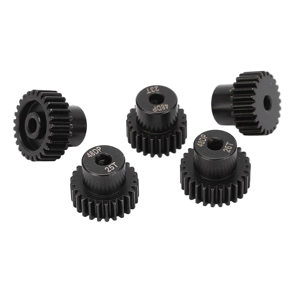 5 Pcs RC Pinion Gear Set 48DP 0.53M 3.175mm 23T 24T 25T 26T 27T Chromium Molybdenum Alloy Steel