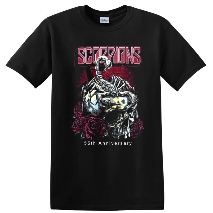 Scorpions Rock Metal Skeleton Roses T Shirt Band Graphic Tee