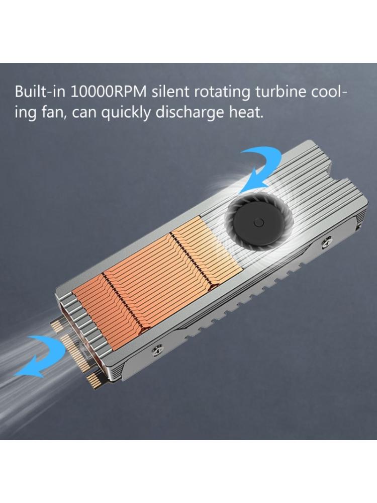 Алюминиевые + медные радиаторы M.2 2280 SSD с вентилятором 10000 об/мин, двухсторонние силиконовые прокладки, радиатор для твердотельного диска NVME