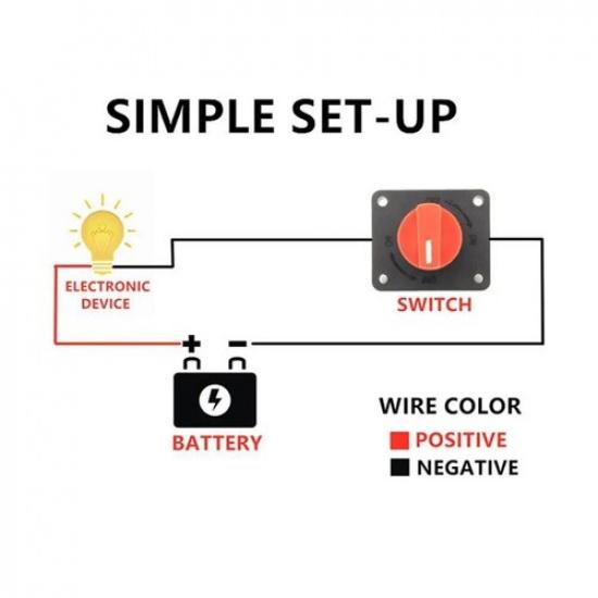 4xDC12V 300A Battery Switch On Off Rotary Isolator for Truck Car Boat Disconnect
