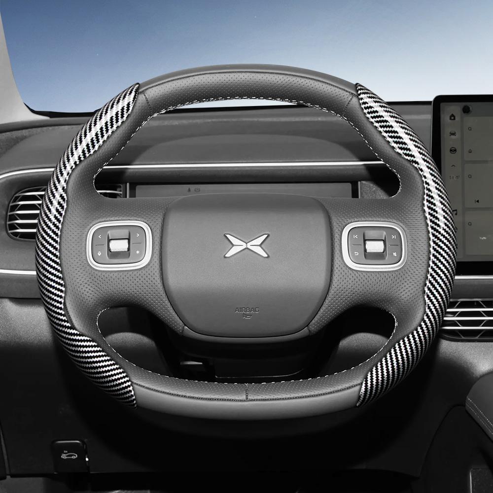 zkfan8 Suitable for Xpeng Carbon Fiber Texture Steering Wheel Cover with Segmented Quick-Release Design, Durable, for Models Such as G6 G9 P7 P7+