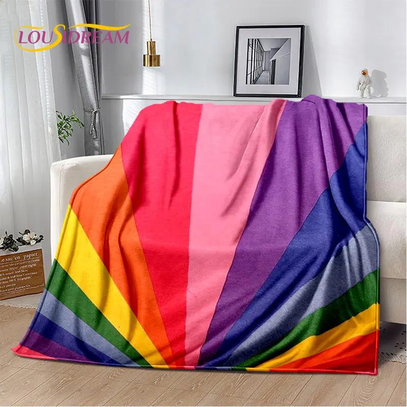 Мягкое плюшевое одеяло с радужной цветной иллюзией, фланелевое одеяло, одеяло для гостиной, спальни, кровати, дивана, чехол для пикника