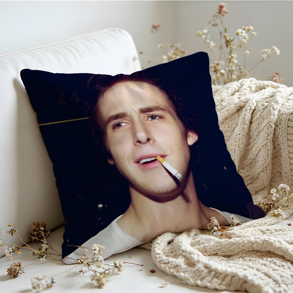 Cushion Cover Linen SkinFriendly Soft Decorative Case For Sofa Home Decor Hot Actor RRyan GGosling Pillow cover