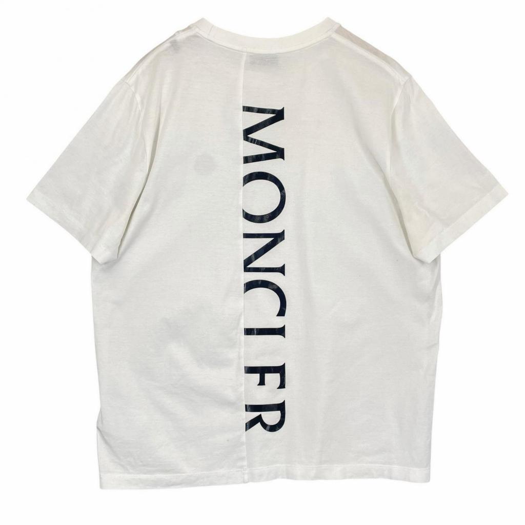 MONCLER Half Logo T-Shirt White Men's Size S Model I10918C000558390Y