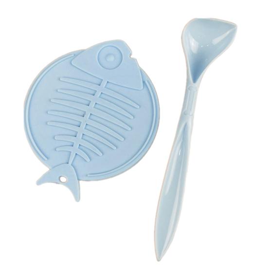 Крышка для банки с кормом для домашних животных с ложкой в форме рыбьей кости Крышка для банки для кошек, сохраняющая свежесть