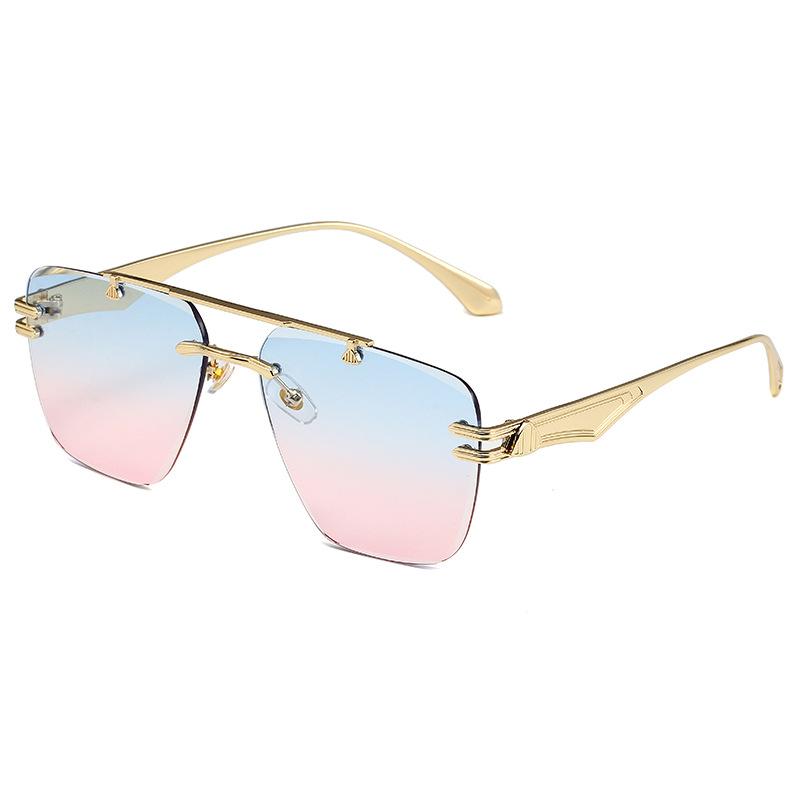 Frameless sunglasses, new women's trendy sunglasses, UV-proof driving ins, European and American sunglasses, advanced sense