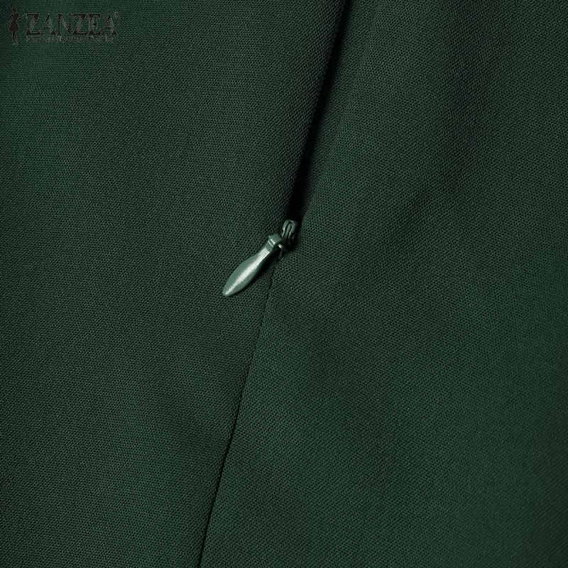 ZANZEA Весенние женские однотонные длинные юбки с нерегулярным подолом