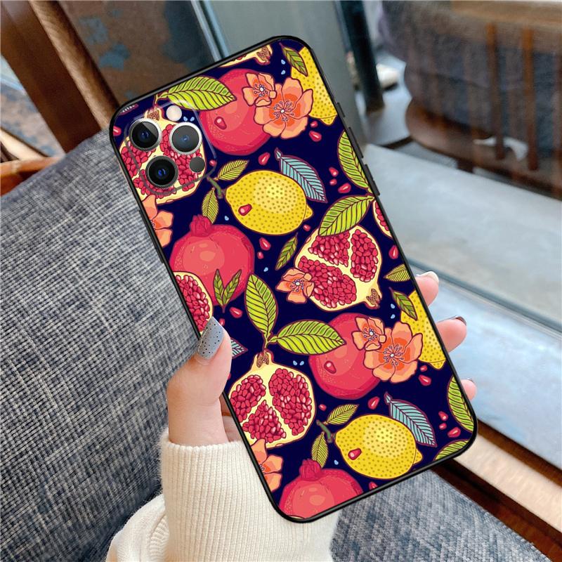 Чехол для телефона с изображением красного граната (фрукт) для iPhone 16 15 13 12 11 14 Pro Max 12 13 mini XR 15 16 Plus 16e Защитный корпус