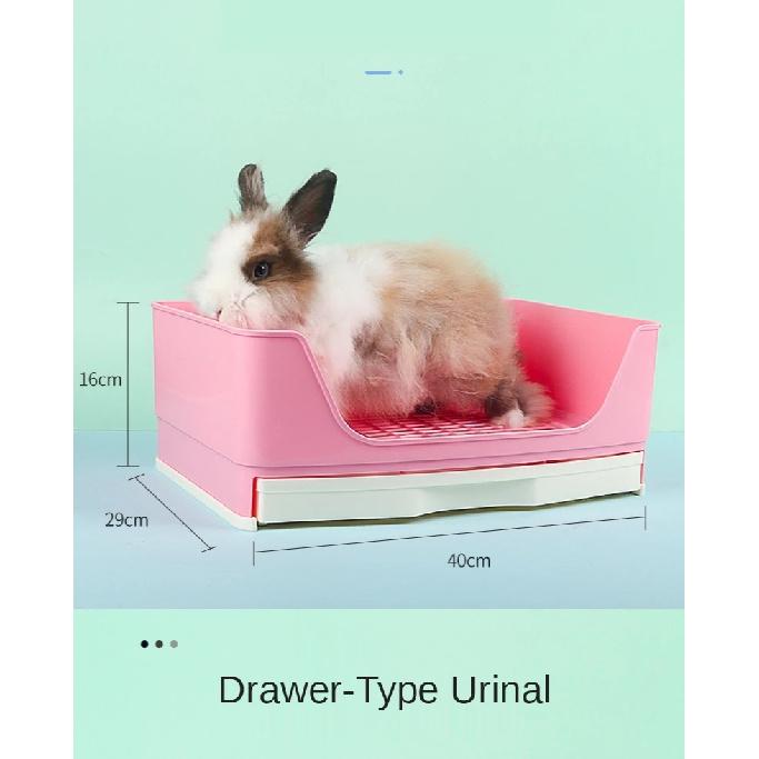 Pet Rabbit Large Drawer Toilet Anti-Overturning Fixed In Cage Small Animal Guinea Pig Adult Hamster Easy Clean Potty Trainer
