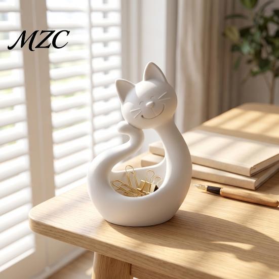 Unique Gift for Cat Lovers Shape 3D Printed Storage Tray, Matte Finish Decorative Desktop Minimalist Home Decor Tray Durable PLA Ornament Bedroom