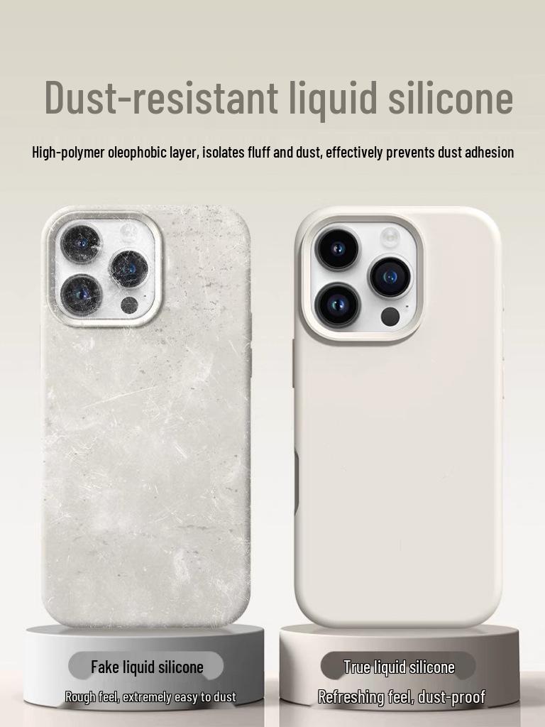 Жидкий силиконовый чехол для iPhone 17 Pro Max с большим отверстием и невидимой магнитной зарядкой - Совместим с Apple 16, Защита от падений, Новый.