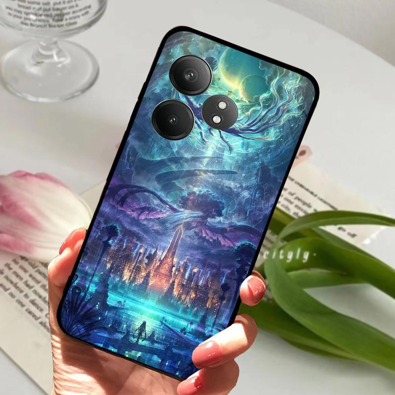 Для Realme GT 6 GT6 Чехол Ударопрочный Мягкий ТПУ Силиконовый Чехол для Телефона Для Realme GT 6T Capa Realme GT6 GT6T Мультяшный Матовый Бампер