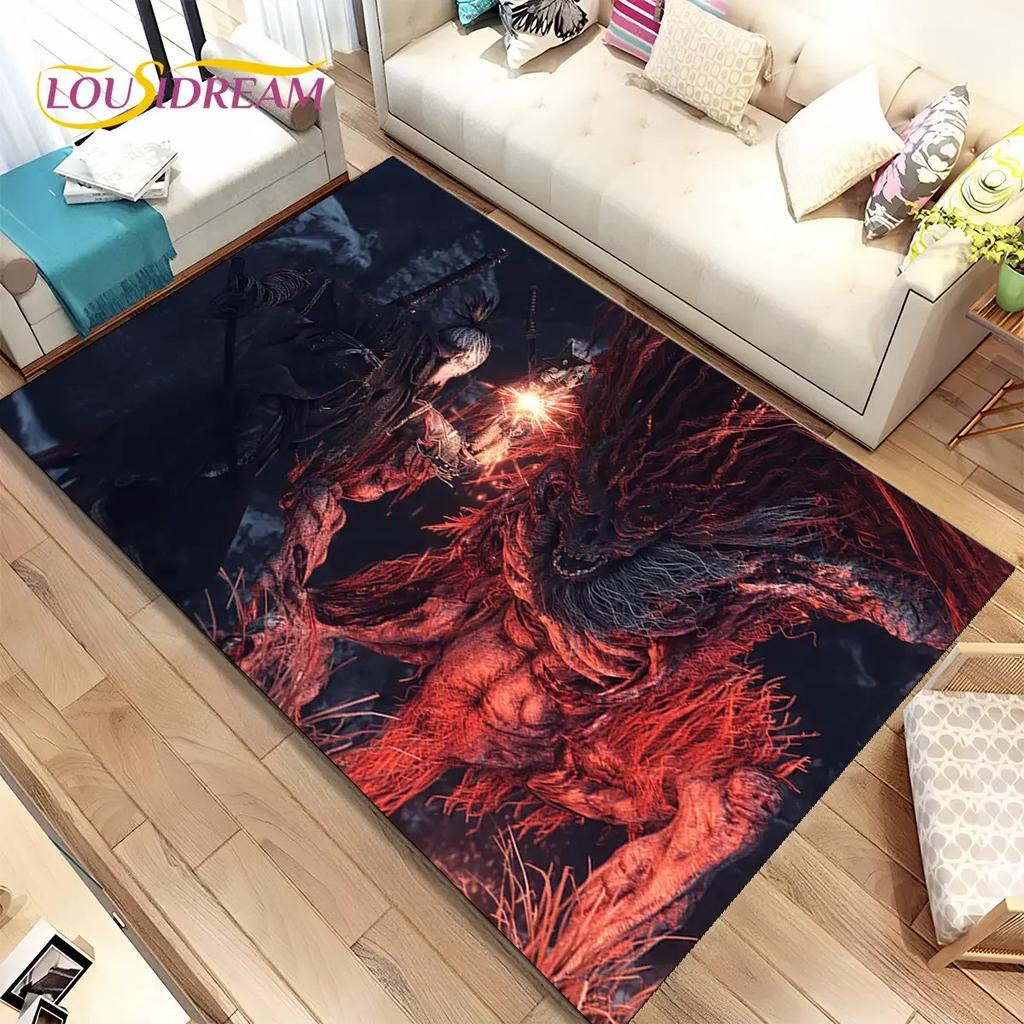 3D HD Sekiro Series Game Gamer Area Rug, Коврик для дома, гостиной, спальни, дивана, коврик для двери, декор, детские игры, нескользящий напольный коврик