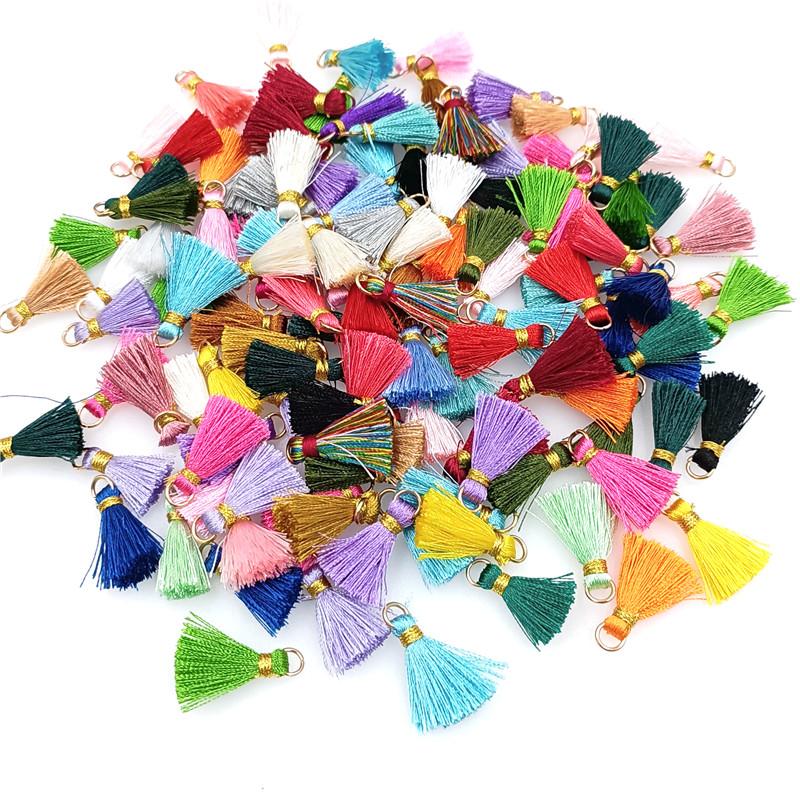 20pcs Gold Thread Band Loops Small Tassel Fringes Jewelry Accessories DIY Earrings Hair Accessories Fashion Handmade Materials