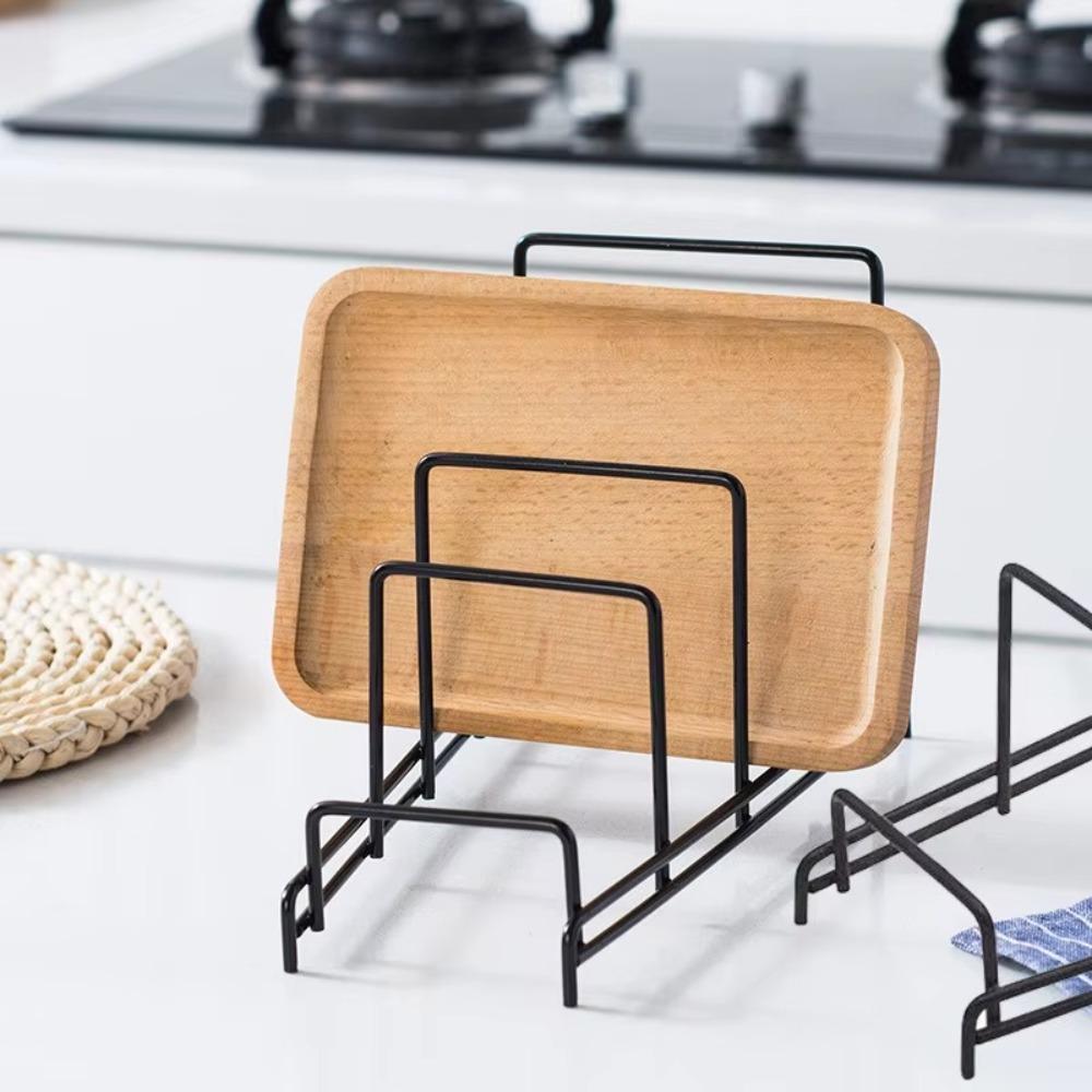 Многоуровневая кухонная полка-органайзер, стойка для хранения крышек для кастрюль, нержавеющая доска для разделки