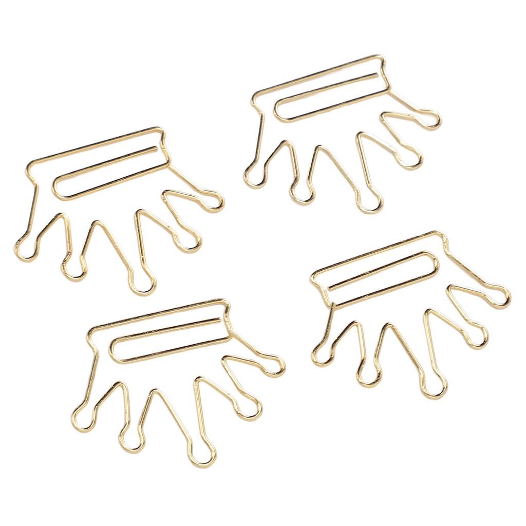 100Pcs Crown Shaped Paper Clips Iron Decorative Paperclips with Box for Books Notebooks Clipboards
