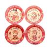 Festive Year of the Horse Disposable Plates - Thickened, Durable for New Year Gatherings & Spring Festival Picnics.