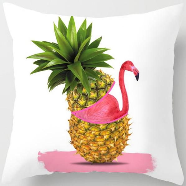 Creative Cartoon Peach-skin Flamingo Pillow Home Soft Decoration Sofa Pillow Pillow Case Soft
