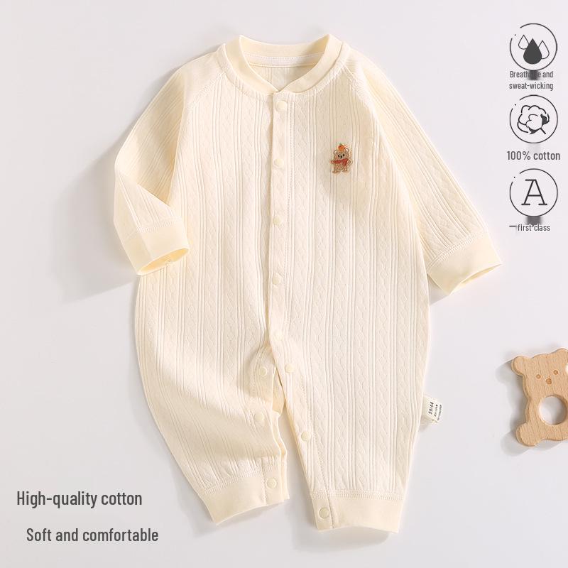 2025 New Pure Cotton Baby Jumpsuit for Spring, Autumn, and Winter - Newborn Toddler Inner Wear