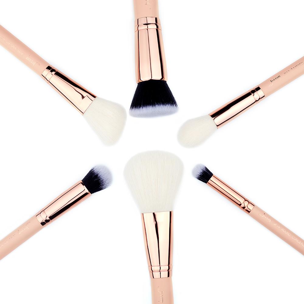 Набор профессиональных кистей для макияжа, 6 штук (Peach Puff/Rose Gold)