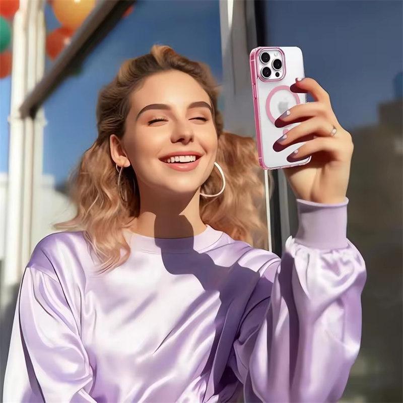 Сильный магнитный чехол Magsafa Hybrid для iPhone 16 15 14 13 12 11 Pro Max Plus Mini Candy Color Matte Hard PC Cover Silicone