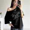2KWEIRD Casual Relax Woman T-shirt Letter Women Hot New Versatile Street Atmosphere Style Fashionable Chick Summertime Tops