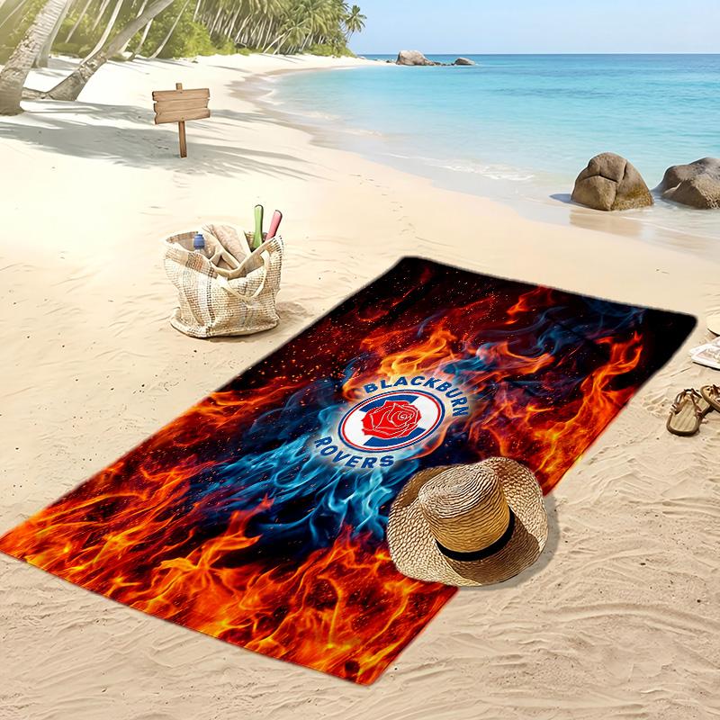 Blackburn Rovers Football Print Beach Towel, Large Soft Quick Dry Towel for Beach Camping Swimming