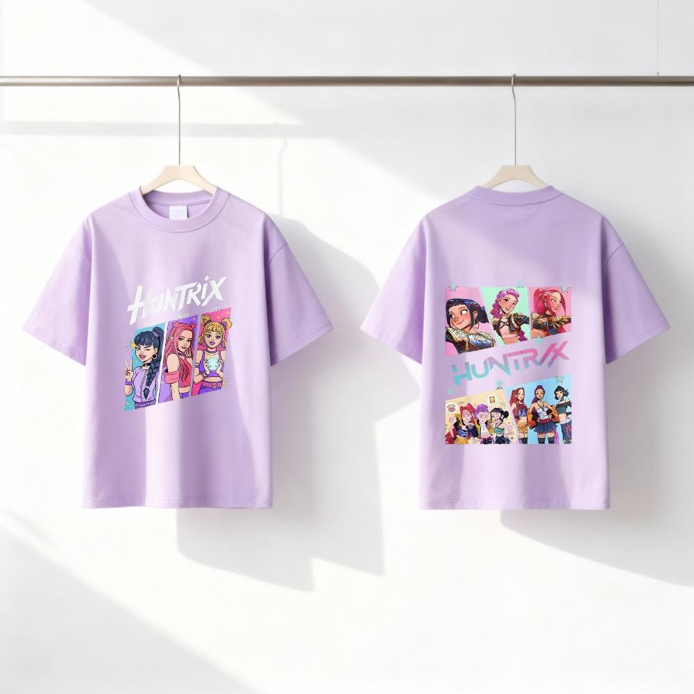 Популярная футболка Huntrix Hunter для детей, с коротким рукавом, летняя, двусторонняя, спортивная, костюм