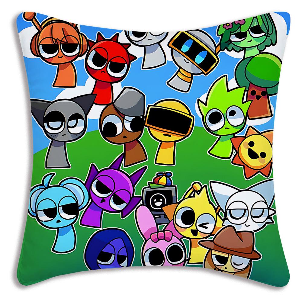Игровой смешной Для S-SprunkiS Наволочки Мультяшный Диван Декоративный Дом Двусторонняя Печать Короткий Плюш Милый Чехол для Подушки