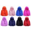 Kids Boys Girls Casual Clothing Long Sleeve Hoodie Style Down Jacket Solid Color Zipper Closure Warm Lightweight Outerwear