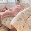 Thickened Carved Milk Fleece Four-piece Set Fleece Quilt Cover Coral Fleece Bed Sheet