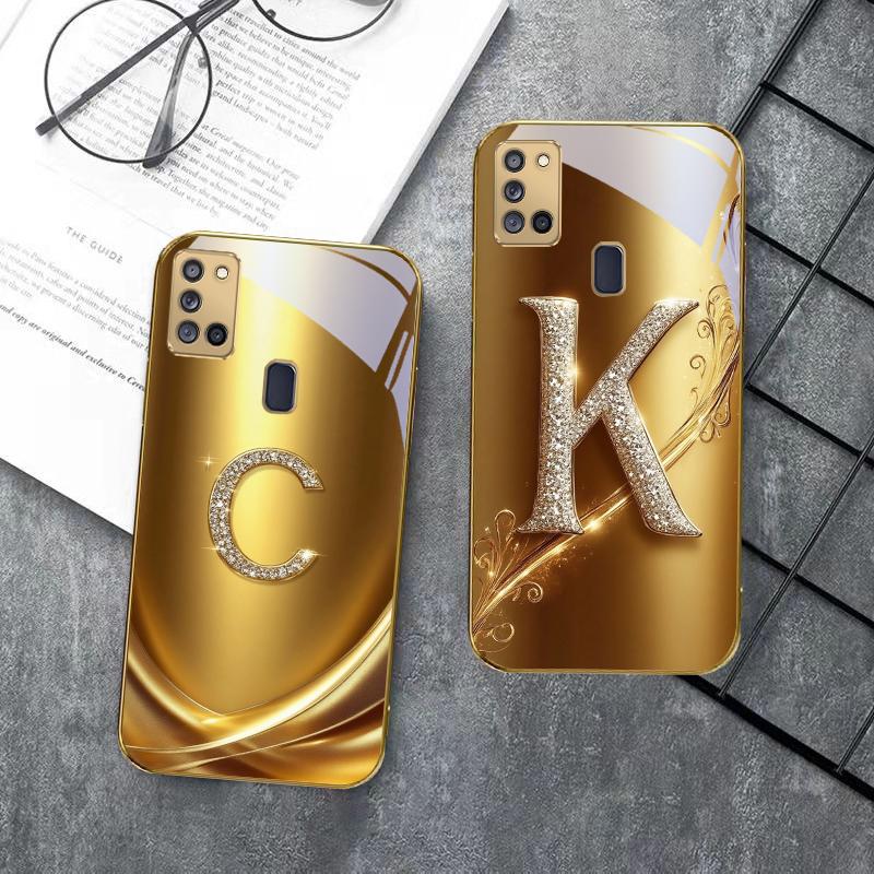 Золотое кольцо с лавровым листом Для Samsung A 31 32 A33 A34 35 14 A15 13 A16 25 26 50 52 53 54 55 56 70 71 72 73 Золотой стеклянный чехол для телефона