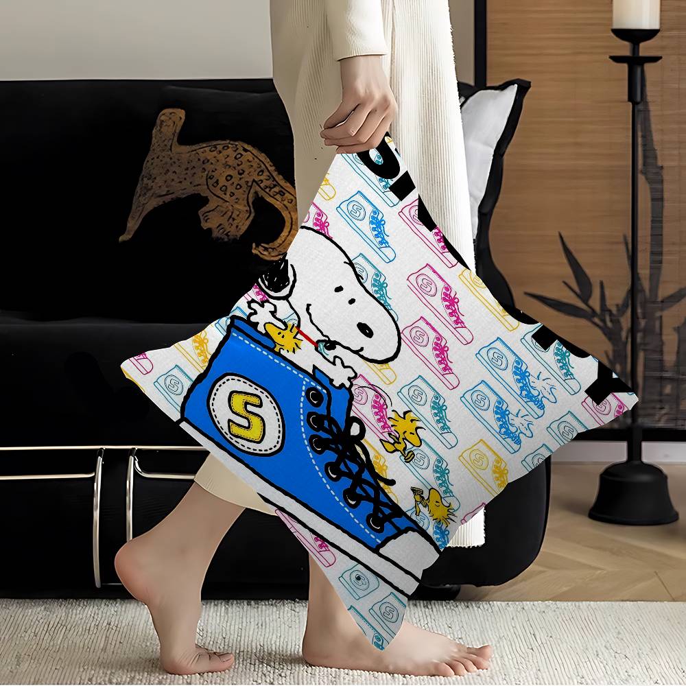 Cartoon SSnoopys Cushion Cover Inches Farmhouse Decor Home Throw Pillow Covers For Couch Decorations