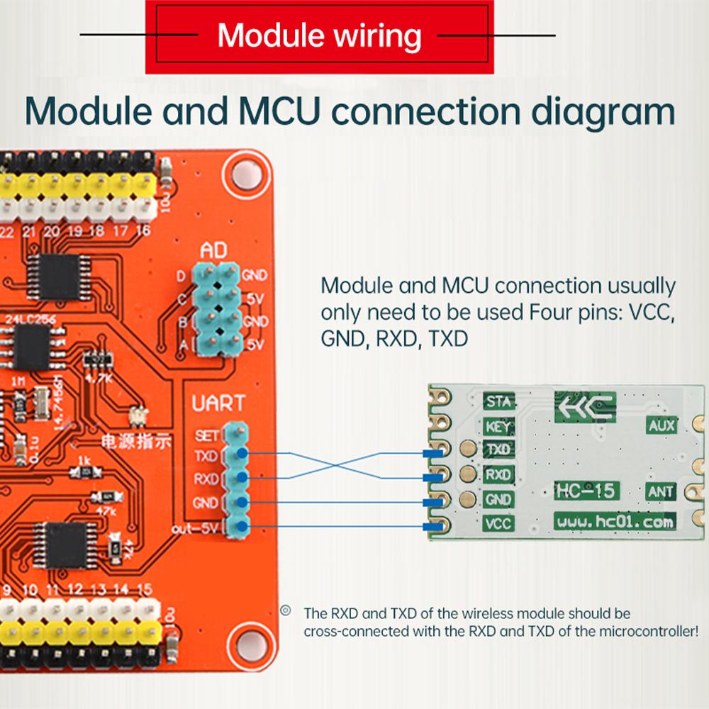 Модуль передачи данных HC-15 LORA Wireless S1~S8 последовательной связи 433 МГц/последовательная связь/UART/TTL уровень постоянного тока 3,0-3,6 В
