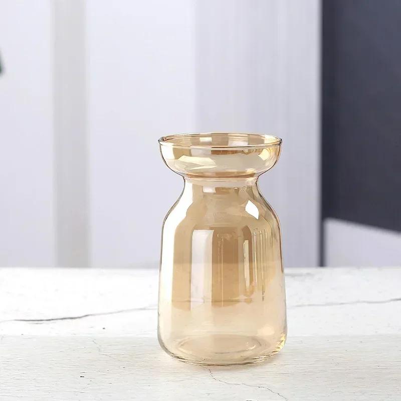Цветочная ваза для украшения стола, стеклянная ваза для гостиной, украшения стола, ручная работа, настольная ваза для растений, украшение для дома