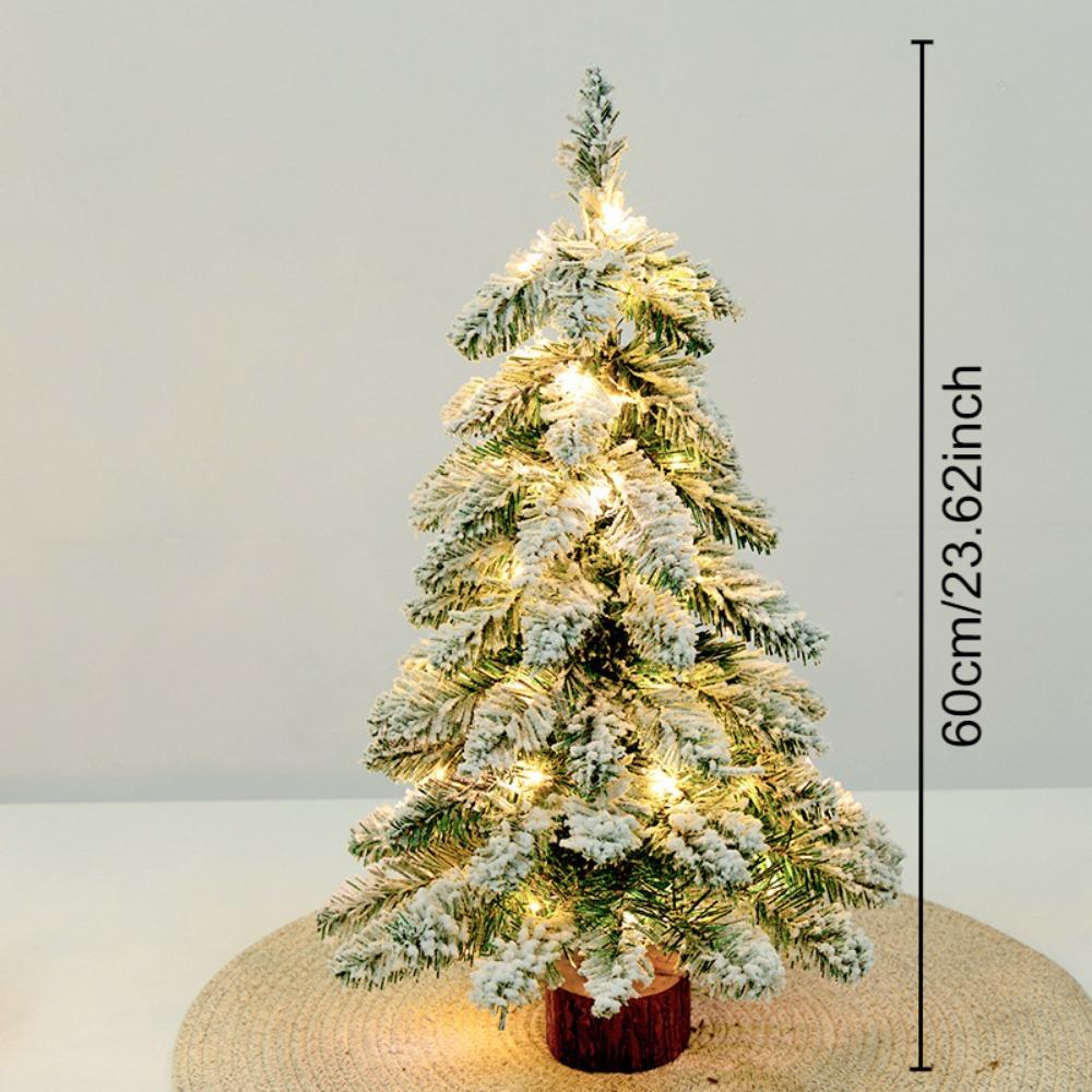 Mini Flocked Christmas Tree Pre Lit Artificial Tabletop Christmas Trees Snow Flocked Xmas Tree  DIY Decorations