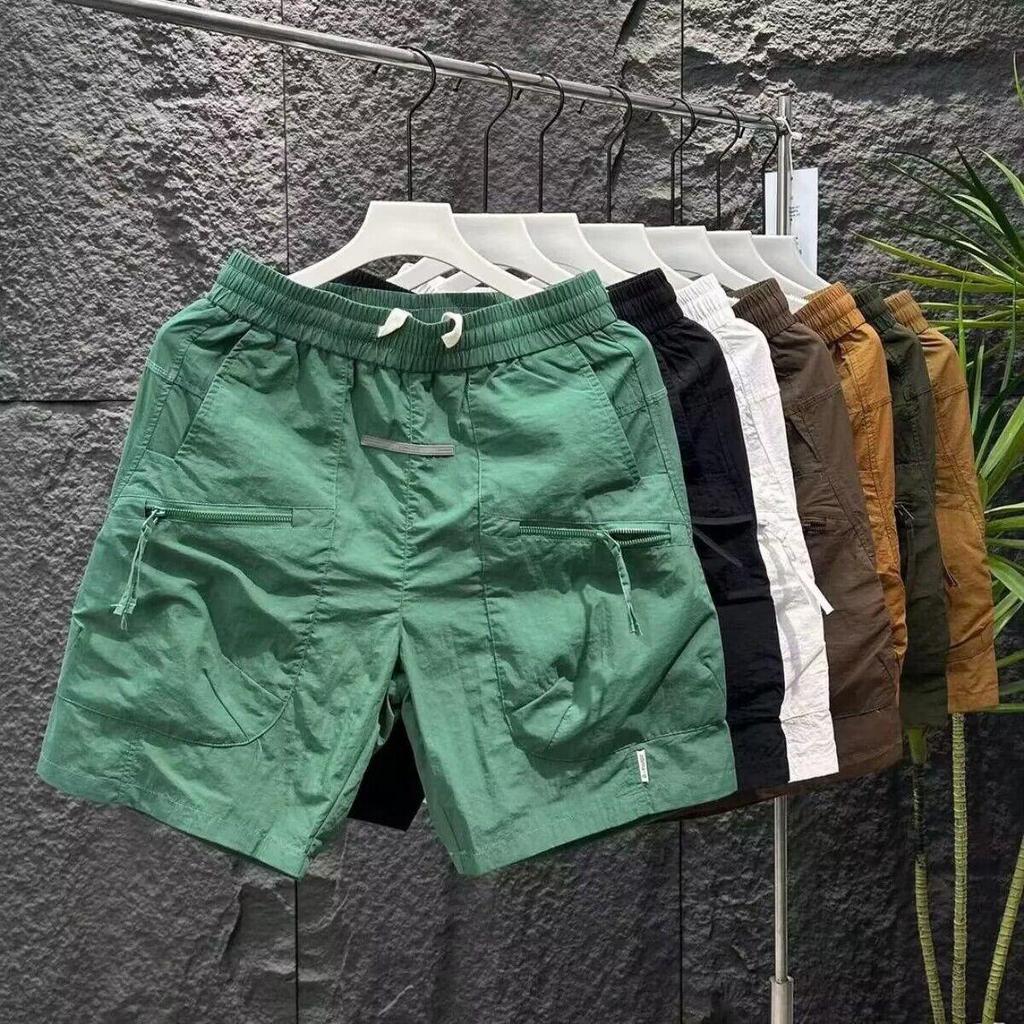 Мужские летние повседневные шорты в японском стиле с быстросохнущими карманами