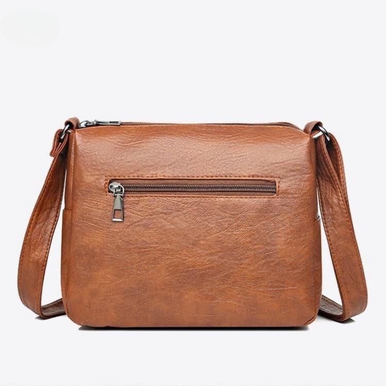 Винтажная многокарманная сумка кроссбоди через плечо из мягкой кожи, женская сумка