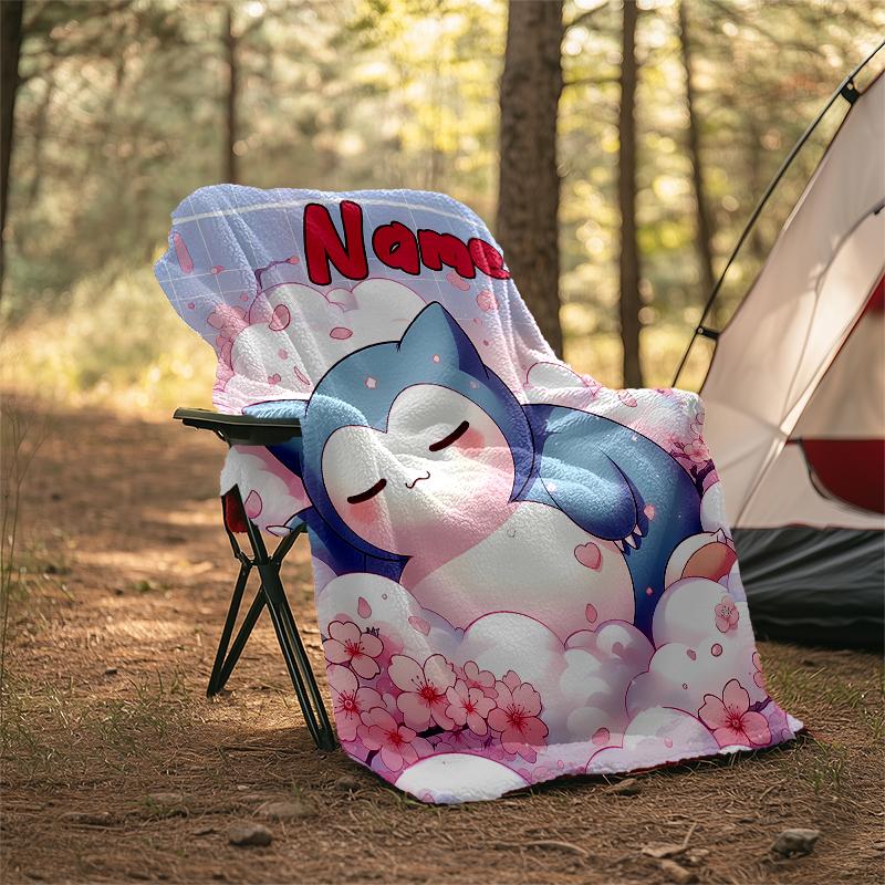 Personalized Custom Name Blanket - Pokémon Print Design,Blanket for Sofa,Bed,Travel,Camping - Soft and Warm, Great Gift