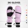 Ski gloves men's and women's winter cold-proof cycling snow three-proof fabric thickened warm outdoor sports gloves