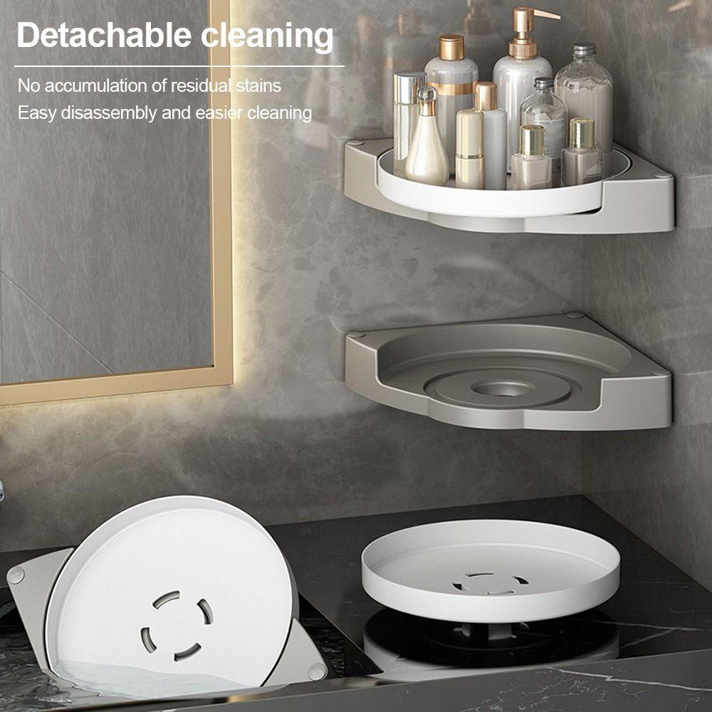 Большая вместимость вращающийся угловой пластиковый душевой шкаф для хранения вещей прочный поворотный стол для ванной комнаты