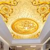 Обои 3d Золотой Европейский Узор Стиль Потолок Настенная Роспись Гостиная Спальня Фон Стена 3d Потолок Настенная Роспись