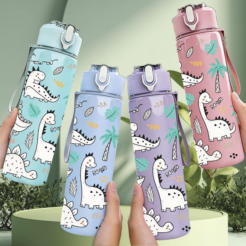 1PC Summer Beach Doodle Line Art Print 750ml Color Plastic Sports Water Bottle Leakproof Flip Straw Lid Suitable for Sports Office Home Use
