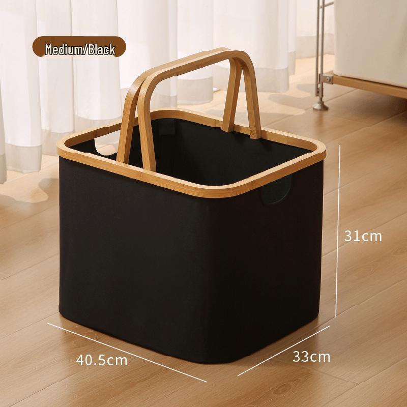Elegant Foldable Laundry Hamper - Spacious Bathroom Storage Basket