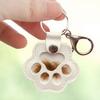 Adorable Paw Print Keychains Commemorative Pet Hair Storage Bag Keychain Cat Dog Fur Container Pendant for Pet Lovers
