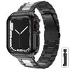 Металлический ремешок + ТПУ чехол для Apple Watch Ultra Ремешок 49мм 41мм 45мм 40мм 44мм Чехол Браслет из нержавеющей стали Серия 8 7 6 SE 5 4 42мм