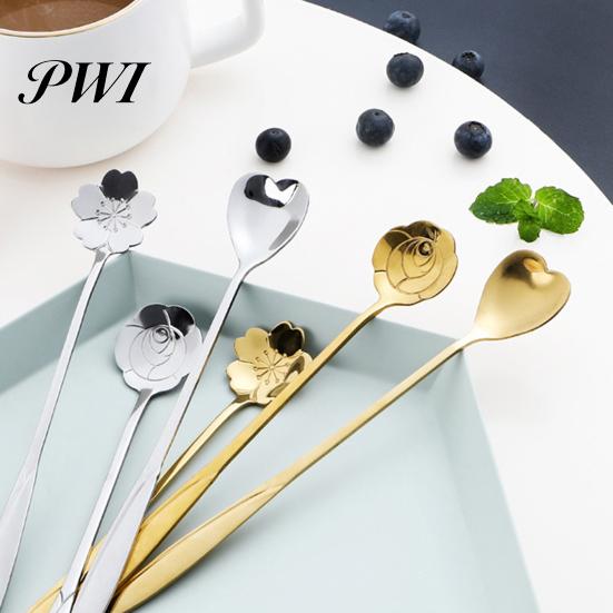 Coffee Spoon Long Handle Fine Texture Stainless Dessert Steel Mixing for Home Milk