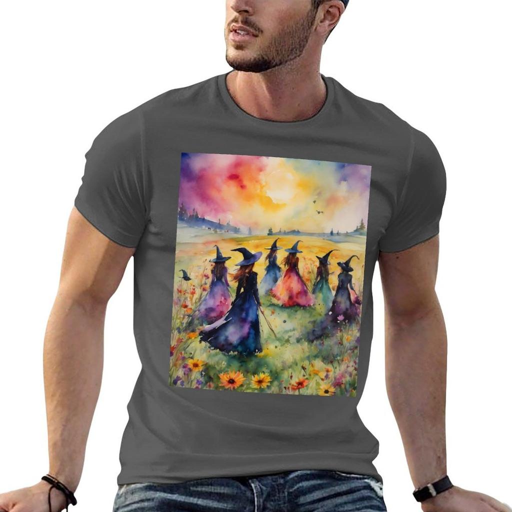 Midsummer Witches Gather By Lyra Obrien Tshirt Work Wear Lightweight Tee
