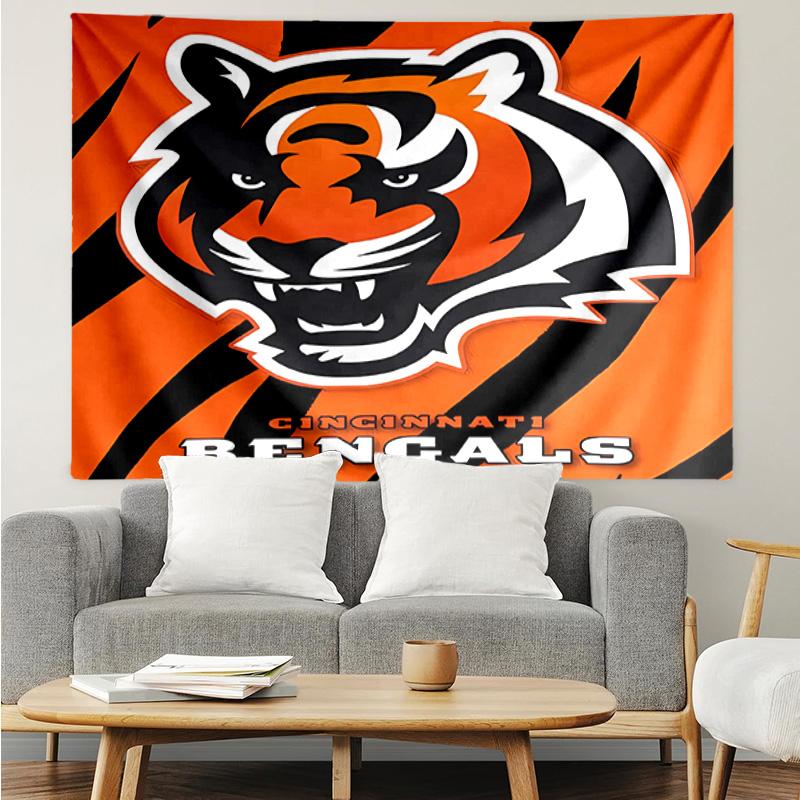 Cincinnati Bengals LOGO Tapestry for Bedroom Aesthetic Classroom Tapestries Wall Hanging for Living Room Dorm Office,Ideal Creative Gift