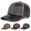 Unisex Hand Scrubbing PU Leather Adjustable Versatile Baseball Hat Trucker Hats Spring Autumn Outdoor Leisure Hats Travel Accessories for Women Men